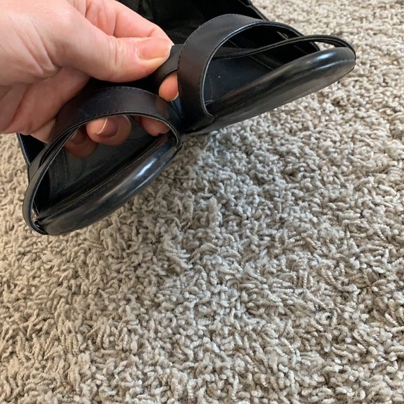 BCBG Black Leather Gladiator Sandals - Picture 5 of 7